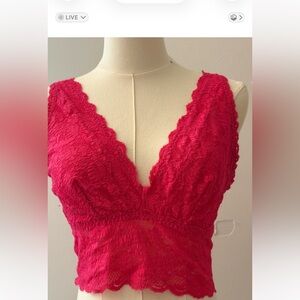 Cosabella Lace V-Neck Chemise in Vibrant Pink